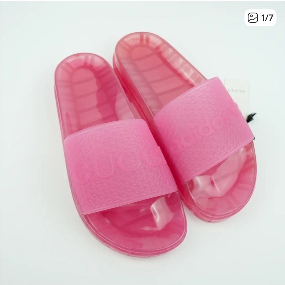 Gucci x Adidas Vibrant Pink Slide Sandals